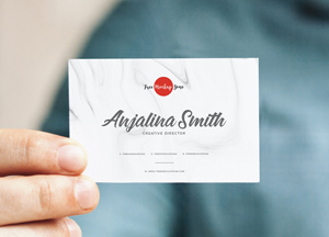 Free Man Holding in Hand Business Card Mockup PSD 2018 anjalina smith 