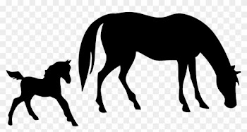 Free Mare And Foal Horse Clipart - Horse Silhouette