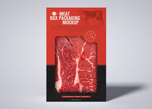 Free Meat Cutout Box Packaging Mockup • meat box packaging mokup 