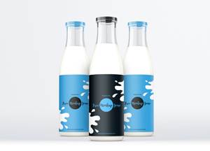 Free Milk Glass Bottle Mockup 2018 