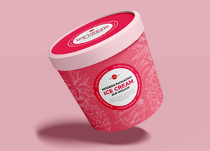 Free Modern Packaging Ice Cream Jar Mockup ice cream 