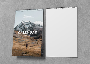 Free Modern Wall Calendar Mockup PSD calendar 
