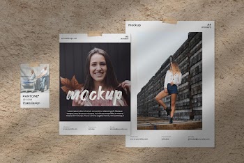 Free Moodboard Papers Kit Mockup