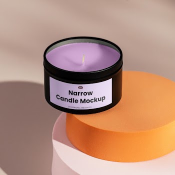 Free Narrow Candle Mockup
