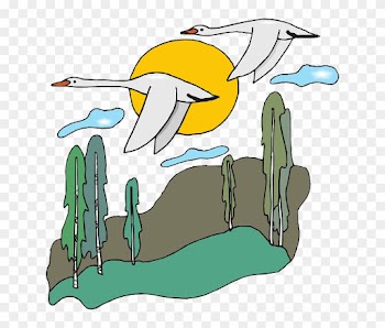 Free Nature Scene Clip Art - Migration Of Birds Cartoon