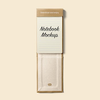 Free Oblong Open Notebook Mockup