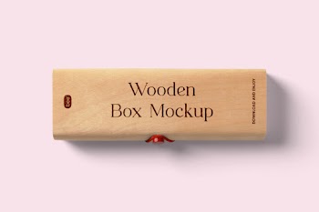 Free Oblong Wooden Box Mockup