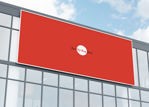Free Office Building Facade Billboard Mockup PSD 