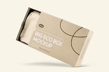 Free Open Big Box Mockup