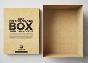 Free Open Cap Box Mockup For Packaging free empty packaging box with cap mockup mockup 