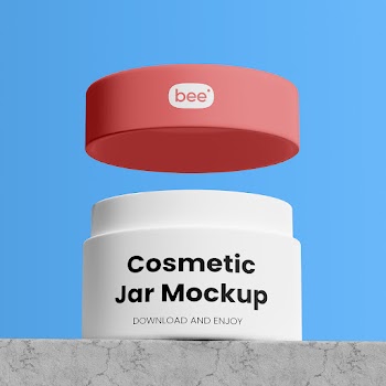 Free Open Cosmetic Jar Mockup