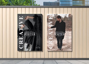 Free Outdoor Advertising Two Posters Mockup PSD poster poster creative creative 