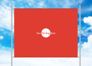 Free Outdoor Banner Mockup For Advertisement he meckap beae 