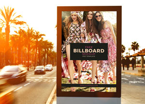 Free Outdoor Roadside Billboard MockUp Psd Template free billboard 