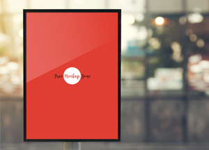 Free Outdoor Vertical Poster MockUp 