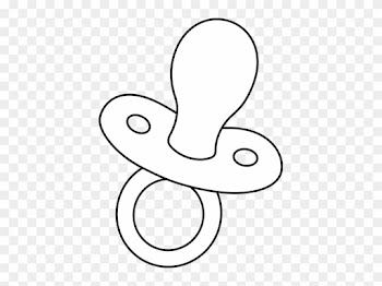 Free Pacifier Line Art Baby Stuff Clipart Black And - Baby Shower Stencils