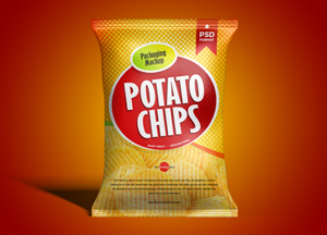 Free Packaging Chips Bag Mockup PSD psd pging potato chips 
