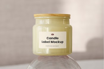 Free Packaging Jar with Glass Ball Mockup