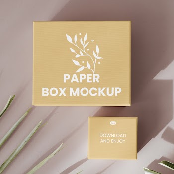 Free Paper Box Front View Mockups