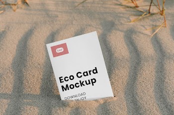 Free Paper Brochure on Beach Mockup