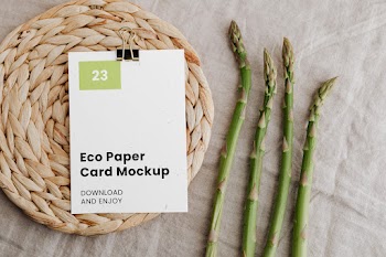 Free Paper Card with Clip Mockup
