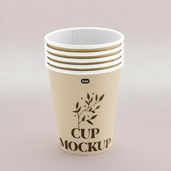 Free Paper Cups Stack Mockup