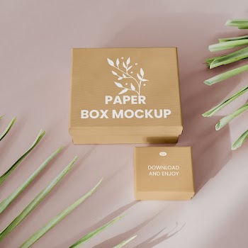 Free Paper Gift Box Mockups