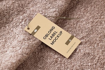 Free Paper Label on Blanket Mockup