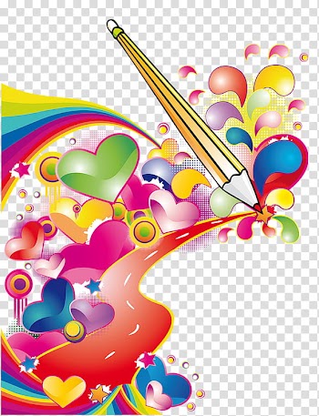 FREE, pencil with hearts and road illustration transparent background PNG clipart