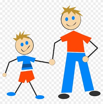 Free Person Clipart Black And White Outline - Father And Son Stick Figures