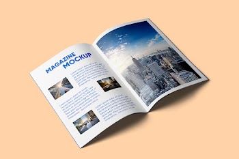 Free Perspective A4 Magazine Mockup