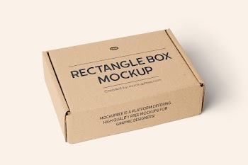 Free Perspective Cardboard Box Mockup