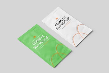 Free Perspective Cosmetic Sachet Mockups