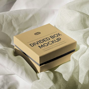 Free Perspective Divided Box Mockup