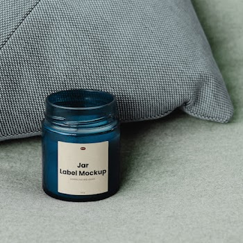 Free Perspective Jar Label Mockup