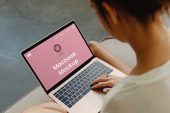 Free Perspective MacBook Mockup