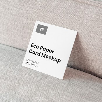 Free Perspective Square Card Mockup