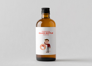 Free Pharmaceutical Glass Bottle Mockup PSD class bottle 