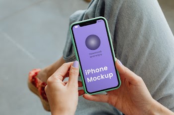 Free Phone in Hand Mockup