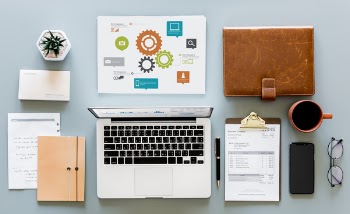 Free Photo of accounting, aerial, application