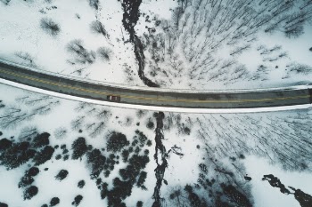 Free Photo of aerial, trees, snow