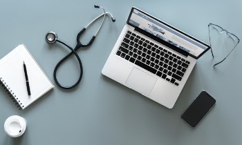 Free Photo of aerial view, computer, desk