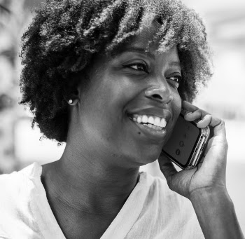 Free Photo of african american, black and white, cellphone