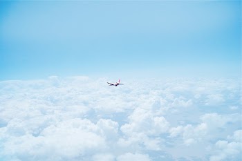 Free Photo of airplane, above the clouds, sky