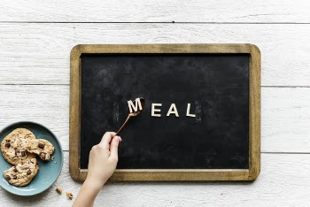 Free Photo of alphabet, black board, breakfast