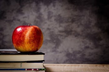 Free Photo of apple, textbooks, books