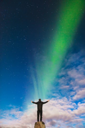 Free Photo of aurora, green, light