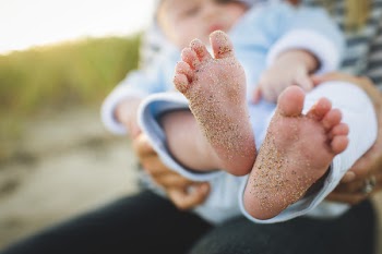 Free Photo of baby, feet, sand