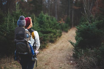 Free Photo of backpack, woman, child