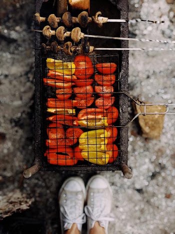 Free Photo of barbecue, peppers, chicken